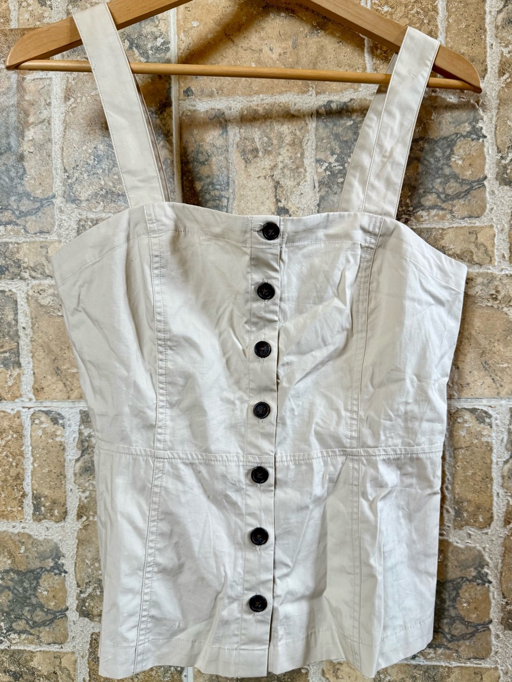 Banana Republic Factory Cream Button-Front Sleeveless Top Blouse NWT Size 4